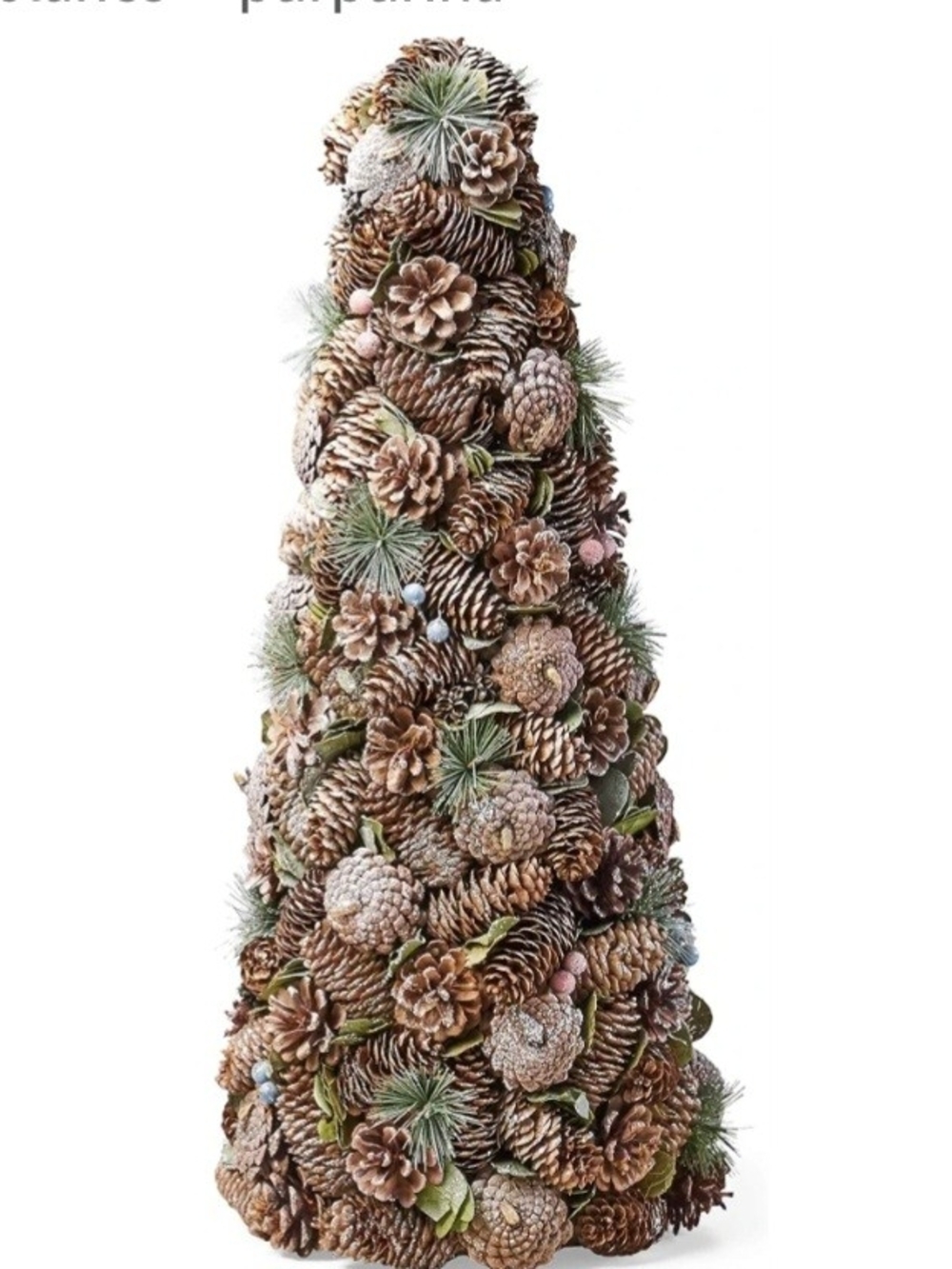 Pinecone Holiday Cone Decoration - Brown & Green. New Christopher Knight.